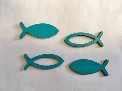 Produktbild von 16 Holzstreuteile Fisch türkis