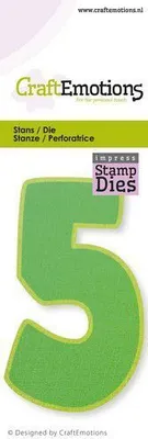 Produktbild von CraftEmotions Impress Stempel & Stanzschablone - Zahlen 5