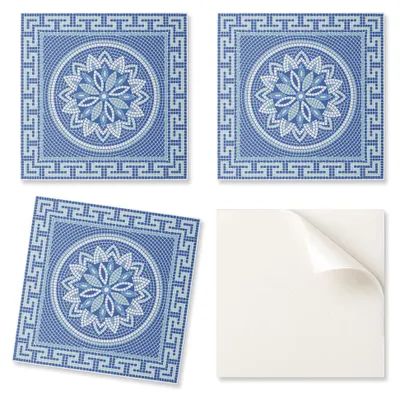 Produktbild von Selbstklebende Mosaik-Wandfliesen mit Blumenmuster für das Wohnzimmer, 9 x 30 x 30 cm