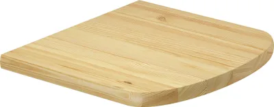 A wooden shelf on a white background.