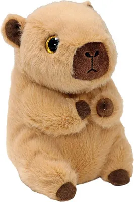 A plush toy capybara is shown against a white background.