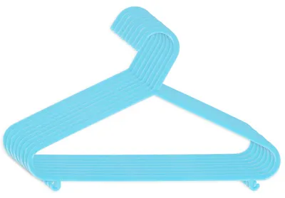Produktbild von Bieco Kleiderbügel Kinder 8 St. Hellblau | Länge ca 30 cm | Baby Kleiderbügel | Kunststoff Kleiderbügel Kinder Baby | Baby Organiser Für Kleiderschrank | Kleiderbügel Baby | Baby Clothes Hangers