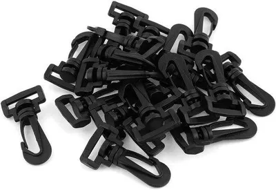 Zdjęcie produktu dla Karabińczyki plastikowe 20 mm, czarne, 20 sztuk