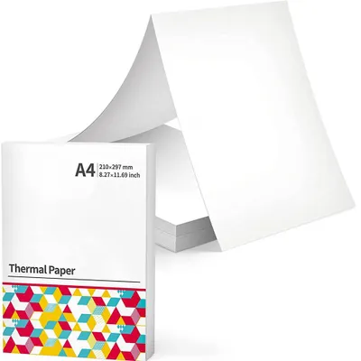 Produktbild von Thermopapier A4 für tragbare Drucker M08F-A4, kompatibel mit Brother PJ762/PJ763MFi, Phomemo M08F, HPRT MT800/MT800Q, schnelltrocknendes Thermopapier M08F, 210 x 297 mm, 200 Blatt