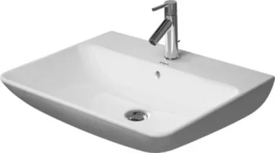 Produktbild von Duravit Waschtisch ME by Starck mit Überlauf, mit Hahnlochbank, 650 x 490 mm, 1 Hahnloch weiß