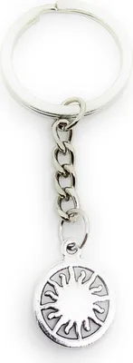 Produktbild von Onwomania Schlüsselanhänger Sonnne Stern im Kreis Silber Metall Anhänger Charm