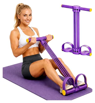 Produktbild von Widerstandsbänder mit Griff, 6 Röhren Pedal Widerstandsband Expander | Trainingsgeräte für Bauchtraining zu Hause, Krafttraining, Fitnessbänder für Taille und Arme