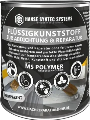 Produktbild von Flüssigfolie Transparent DIY – Flüssigkunststoff Abdichtung unsichtbar für Dach, Balkon & Reparatur, wasserdicht, UV- & wetterbeständig, lösemittelfre