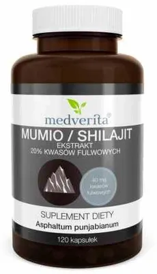Produktbild von Medverita Shilajit Mumio – Hochwertiger Extrakt 20% Fulvinsäuren, 120 Kapseln