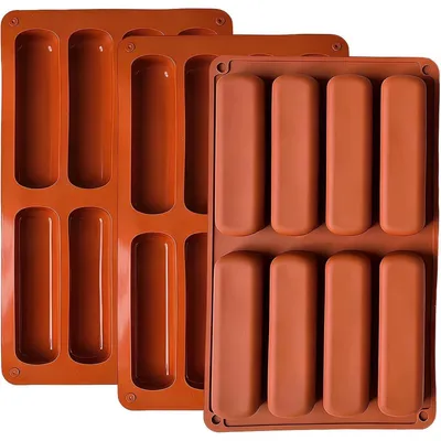 Produktbild von 3er Set Silikonform Müsliriegel, Antihaft Riegelform für Backen & DIY Seife