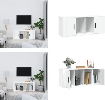 Produktbild von vidaXL TV Schrank Weiß 100x35x40 cm Holzwerkstoff - TV-Schrank - TV-Schränke - TV-Möbel - TV-Ständer