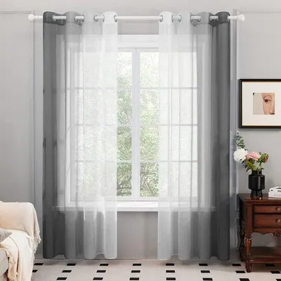 Obrázok produktu pre Voálová záclona v tmavošedej farbe – 140 x 245 cm