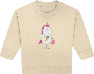Produktbild von Mr. & Mrs. Panda Organic Baby Pullover Einhorn Vegan 6. - 12. Monat - Natural Raw - Geschenk, Veganismus, Gesund essen, Unicorn, Rohkost, Bullover, Leben, Veganer