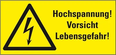 Produktbild von Dreifke® Aufkleber I Warn-Kombischild Hochspannung! Vorsicht Lebensgefahr!, p...