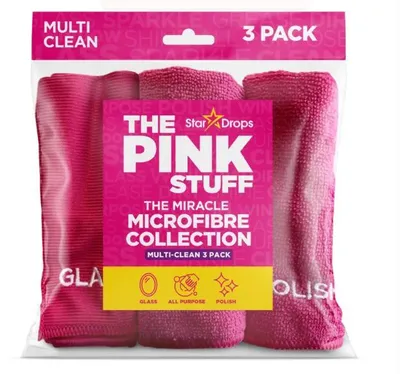 Obrázok produktu pre THE PINK STUFF MICROFIBRE MULTI CLEAN - 3 rôzne čistiace handričky