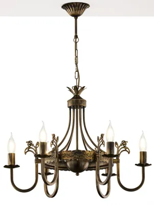 Produktbild von JUPITER Kronleuchter KORONA Schloss-Stil 6-flammig Braun Gold E14 Stahl Metal