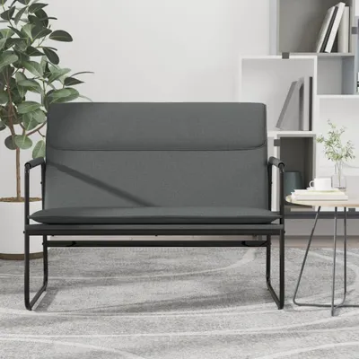 Image de The Living Store Banc gris foncé 100x64x80 cm Tissu