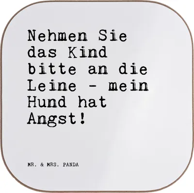 Produktbild von Mr. & Mrs. Panda Untersetzer für Gläser Nehmen Sie das Kind... - Weiß - Geschenk, bieruntersetzer, Hundebesitzer, Hund, Hunde, Herrchen Frauchen, Coaster, Glas, Tassen