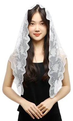 Productafbeelding van Solidchoice - Triangle Church Lace Veil voor Latin Mass - Stijl 4