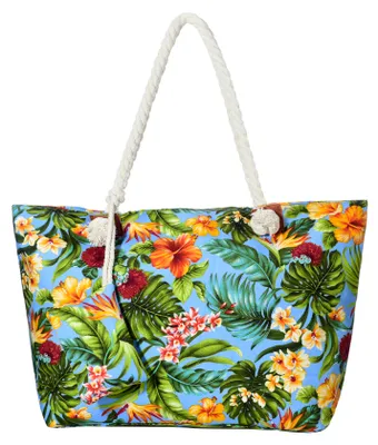 Produktbild von Große Strandtasche Shopper mit Reißverschluss - Südsee-Blumen