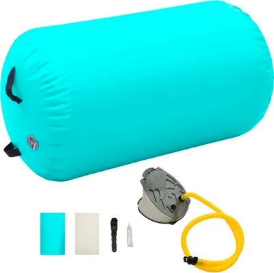 Produktbild von vidaXL Aufblasbare Gymnastikrolle, PVC, Grün, 100x60 cm, inkl. Pumpe, für professionelles Training