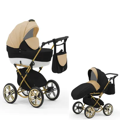 Produktbild von Klassischer Kinderwagen Sorento Gold 2 in 1 inkl. Sportsitz in 19 Farben