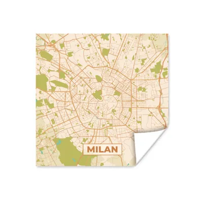 Produktbild von MuchoWow® Poster Karte - Mailand - Vintage - Stadtplan - Karte 100x100 cm - Babyzimmer