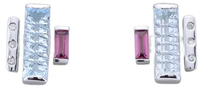 Produktbild von MIAMAR 0943756 Damen Ohrstecker 14 Karat (585) Weißgold blau