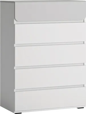 Produktbild von Kommode 5 Schubladen weiß, grau FLINT-129