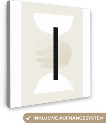 Produktbild von MuchoWow® - Leinwandbilder - Abstrakt - Geometrische Formen - Pastell, Wandbild, Wanddeko Bilder Wohnzimmer, 50x50 cm