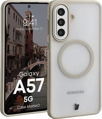 Produktbild von Handyhülle mit Magnetring für Galaxy A57 5G, Bizon Case MatteO, Getönt-Beige