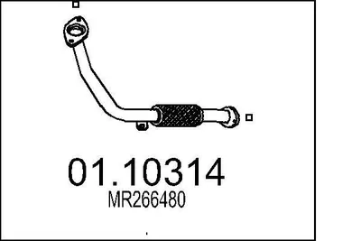 Produktbild von MTS Abgasrohr Auspuffrohr für MITSUBISHI PAJERO II (V3W, V2W, V4W) Vorne 01.10314