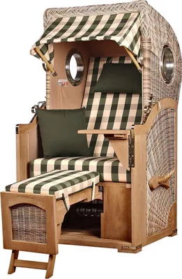 Produktbild von Strandkorb-Set - bene living - Ammersee Single Teak - PE shell - Modell 506 - inkl. Liftersystem