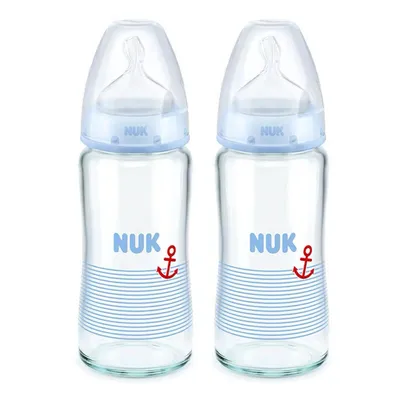 Produktbild von NUK First Choice Babyflasche aus Glas 240mlx2 Vorteil set   1M