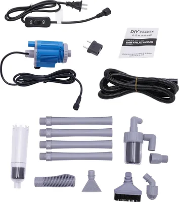 Immagine prodotto di Pulitore per acquari - Aspirapolvere elettrico per ghiaia e ricambiatore d'acqua - Automatico - Testina aspirante rimovibile - Pulizia di detriti e sabbia - Blu