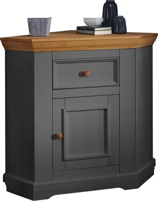 Zdjęcie produktu dla Eckkommode >WZ-0133< (BxHxT: 103x94x68 cm) in grau - 103x94x68 (BxHxT)