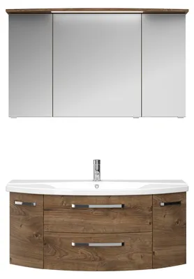 Produktbild von PELIPALSerie 4010 40101200269 Block bestehend aus:Keramik-Waschtisch, Unterschrank, Spiegelschrank mit Kranz / 122cm