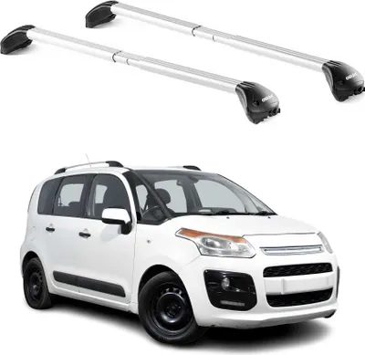 Image de Barres de toit pour Citroen C3 Picasso 2009-2017 Gris Argenté 2 pièces ABE