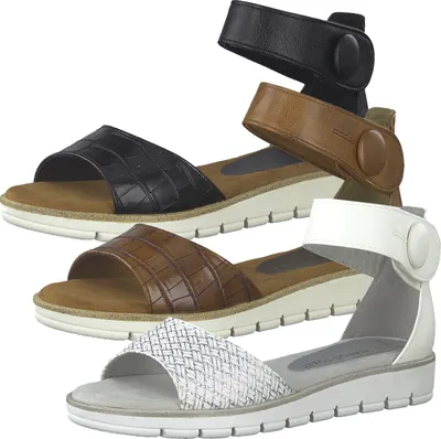 Produktbild von MARCO TOZZI Damen Sandalen Fesselriemchen 2-28118-26, Größe:38 EU, Farbe:Schwarz