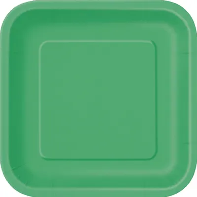Produktbild von Party Pappteller quadratisch klein 16 Stück grün 18cm - Einheitsgröße