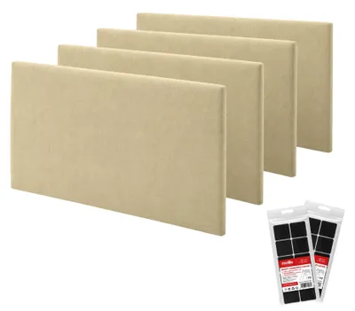 Produktbild von STEGU Polsterpaneel-Set 4× Rechteck 60x30 cm inkl. Klettband Kopfteil Schlafzimmer Beige