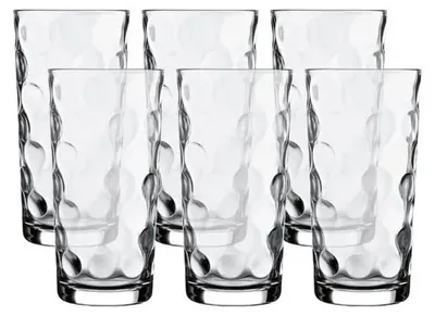 Image de Verres à long drink Pasabahce, set de 6, capacité de 26,5 cl, transparents, à motifs pointillés