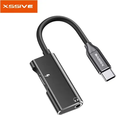Zdjęcie produktu dla COFI Adapter Audio Konwerter Type-C na Minijack 3,5 mm + Adapter Type-C Konwerter połączeń czarny