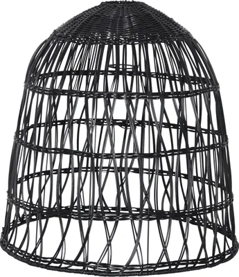 Productafbeelding van Star Trading 092-022, Lampenkap, Zwart, Polyethyleen, Rattan, Terras, IP44, E27