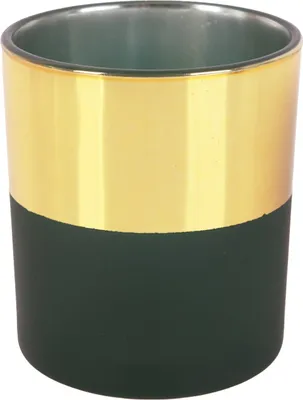 Produktbild von TrendLine Deko Glas Teelichthalter 7 x 8 cm gold schwarz