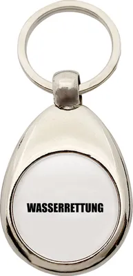 Produktbild von Huuraa Schlüsselanhänger Wasserrettung Schriftzug Metall Schlüsselring Einkaufswagenchip Geschenkidee
