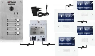 Obrázek produktu pro Set videozvonku ZONEWAY ZW-432M + ZW-738-4