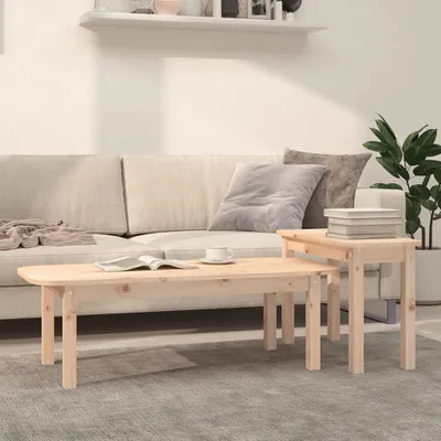 Obrázek produktu pro Dvoudílná sada konferenčních stolků masivní borové dřevo