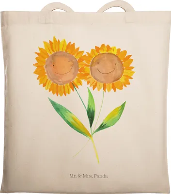 Produktbild von Mr. & Mrs. Panda Tote Bag Blume Sonnenblume - Transparent - Geschenk, Stoffbeutel, Tasche, Sonnenblumen, Lieblingsmensch, Freundin, Garten, Einkaufstasche, Shopping