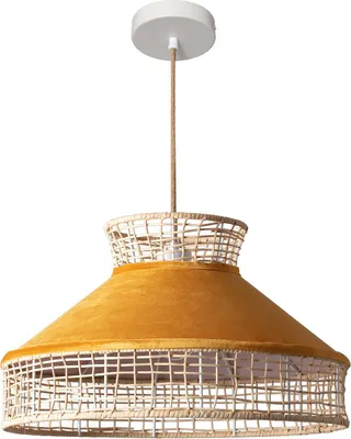 Produktbild von Pendelleuchte Rattan und Stoff Longoria Orange